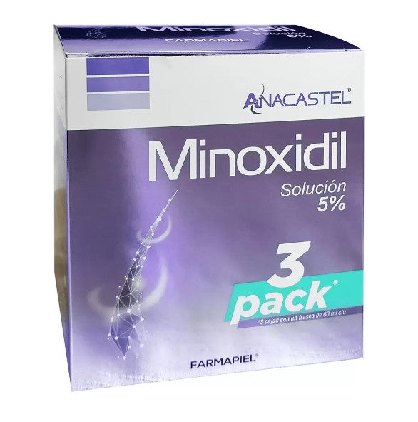 Anacastel Minoxidil 5% 3 piezas con 60ml c/u