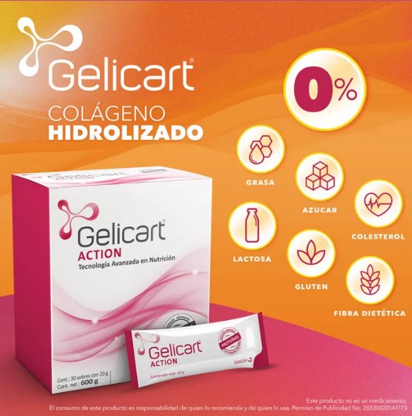 Gelicart Action suplemento alimenticio 30 sobres 20 mg